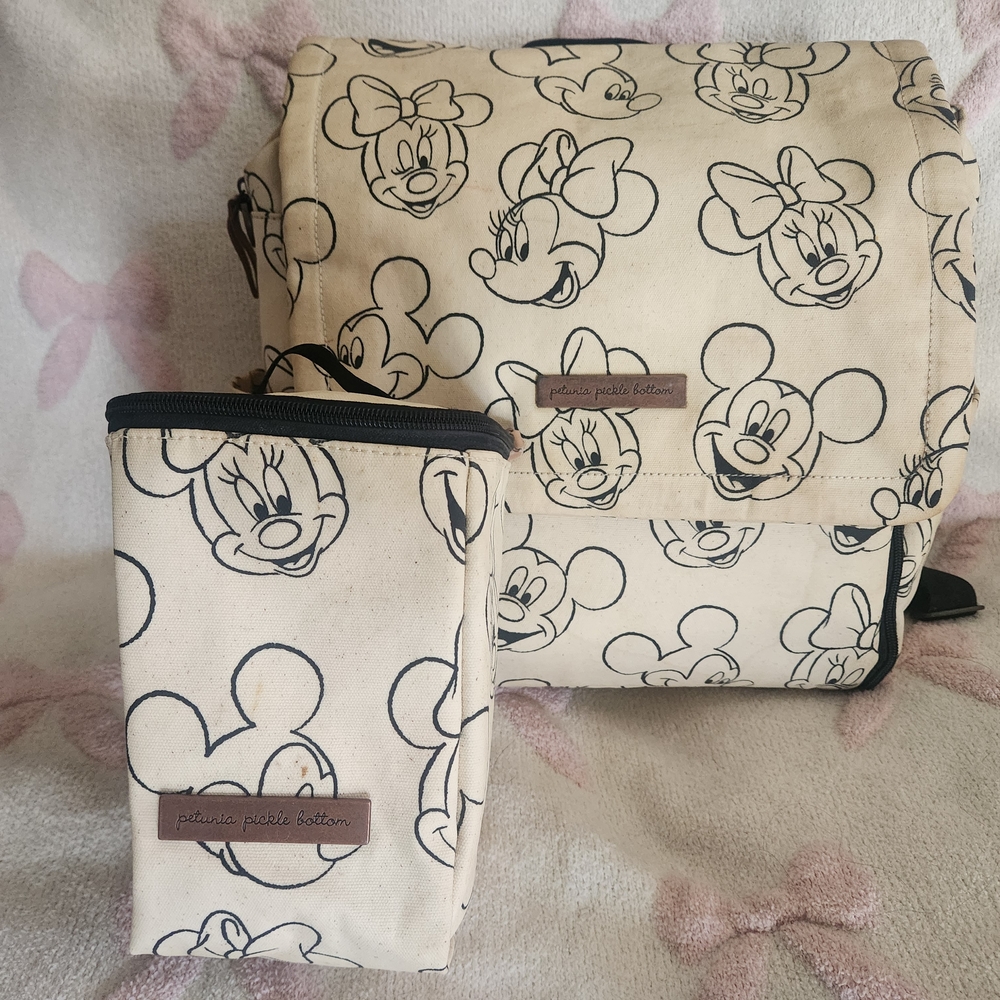 Petunia Pickle Bottom Cream and Black Diaper Bag - Picture 3 of 9